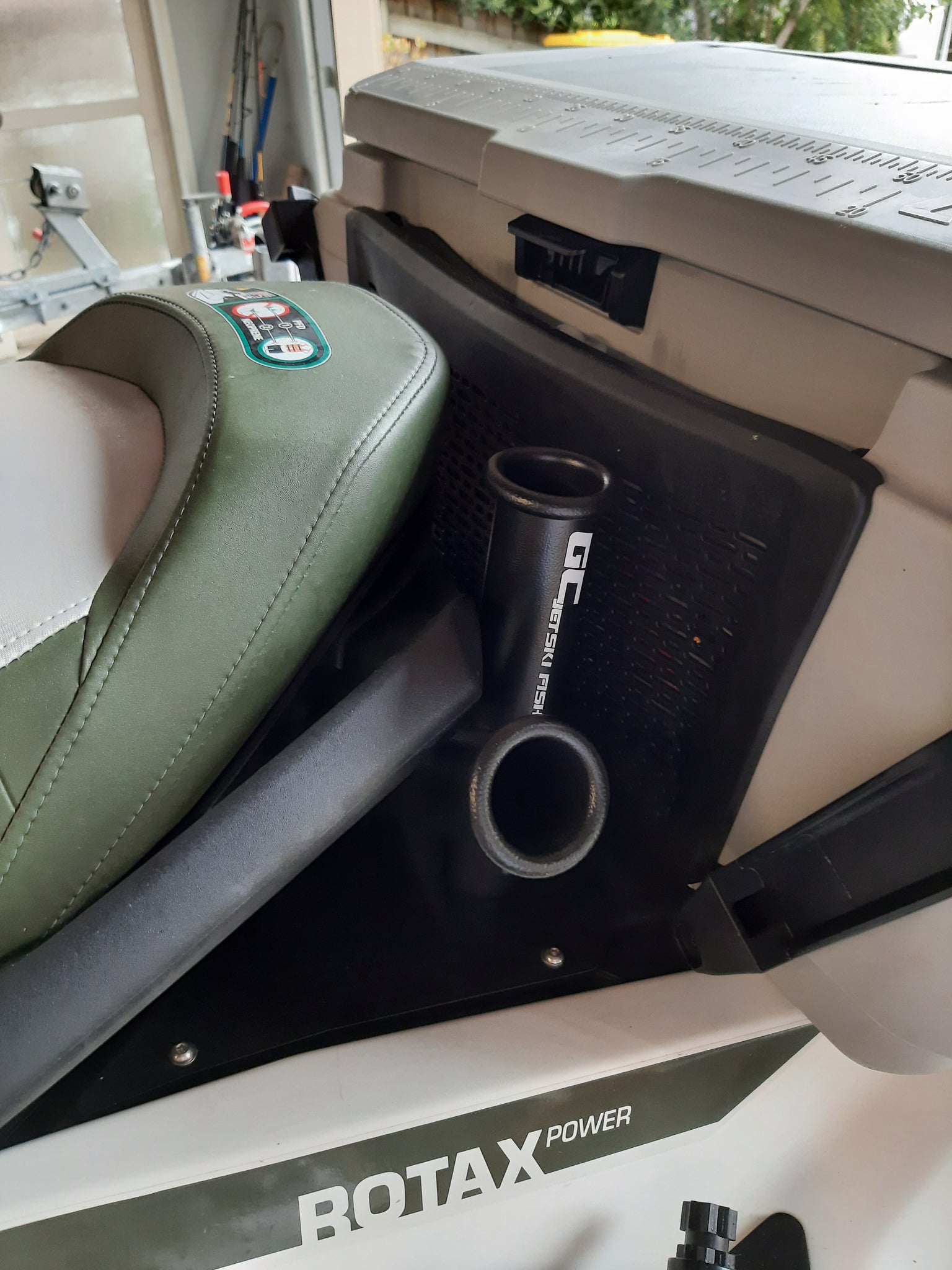 deluxe fishing rod holders with bench seat mounting track Rear Seat Rod Holders